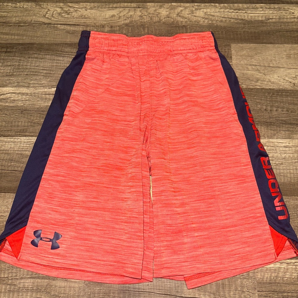 Under Armour Men's Coral and Navy Athletic Shorts